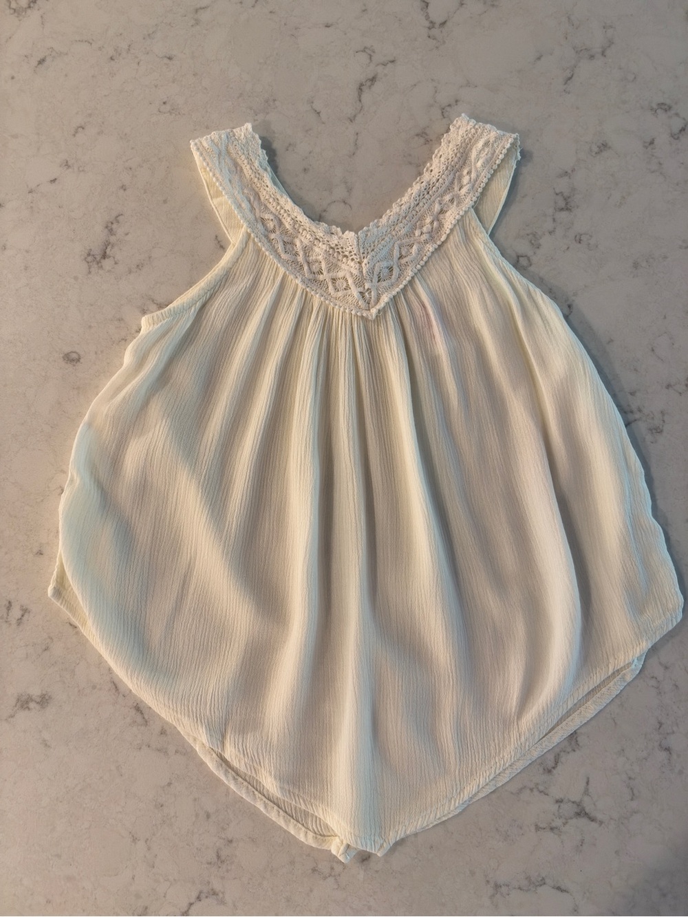 Justice Girls Cream Lace-Trim V-Neck Camisole